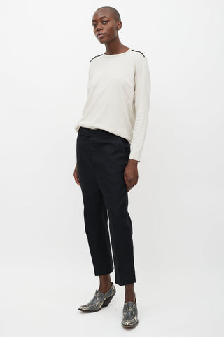 Rick Owens Black Woven Drop Seat Trouser