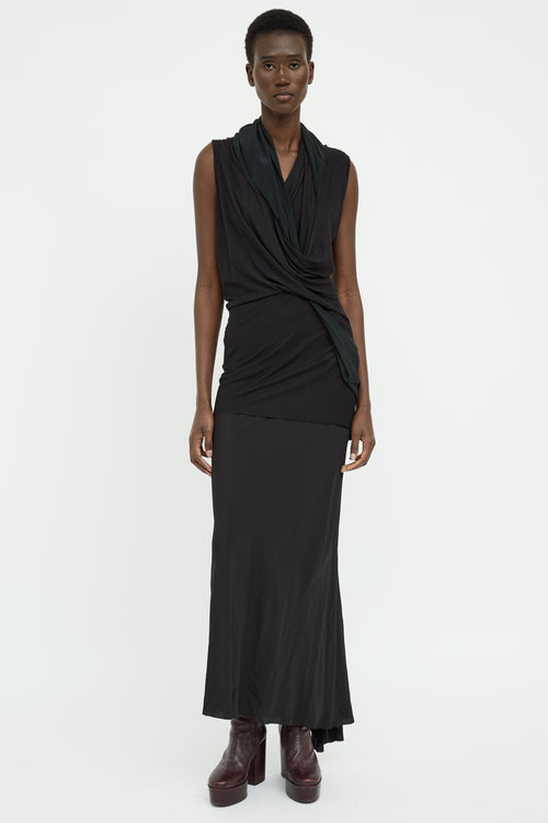 Rick Owens Black Lilies Draped Top