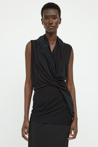 Rick Owens Black Lilies Draped Top