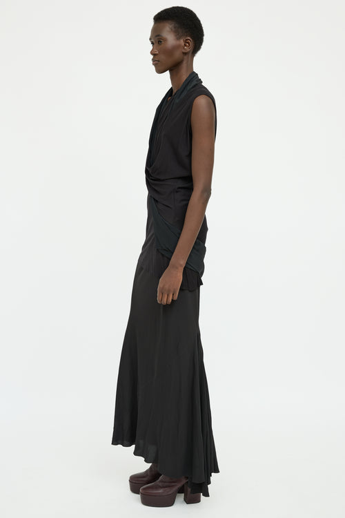 Rick Owens Black Lilies Draped Top