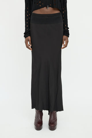 Rick Owens SS 2021 Black Maxi Waist Band Skirt