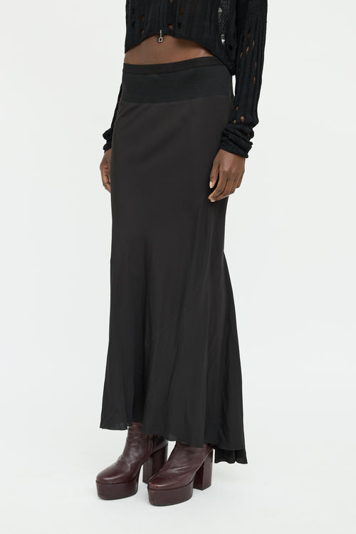 Rick Owens SS 2021 Black Maxi Waist Band Skirt