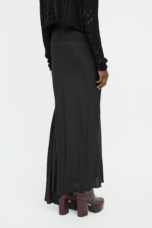 Rick Owens SS 2021 Black Maxi Waist Band Skirt