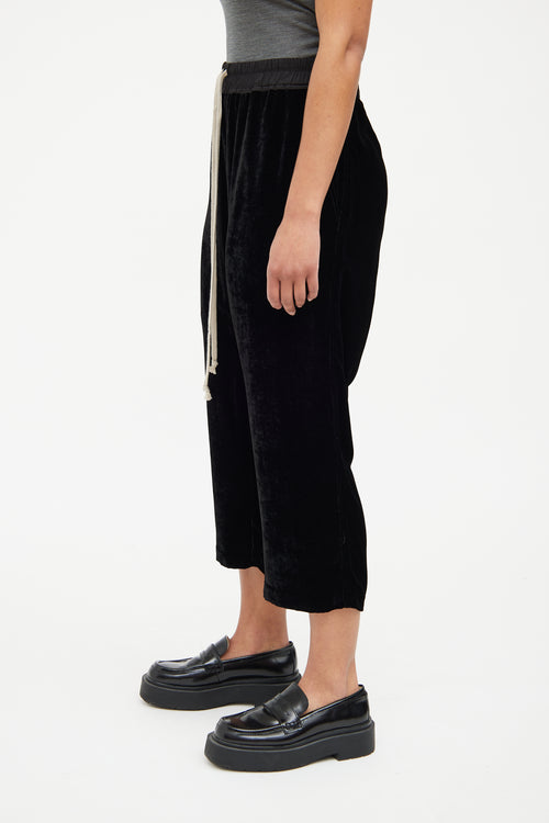 Rick Owens Black Velvet Joggers