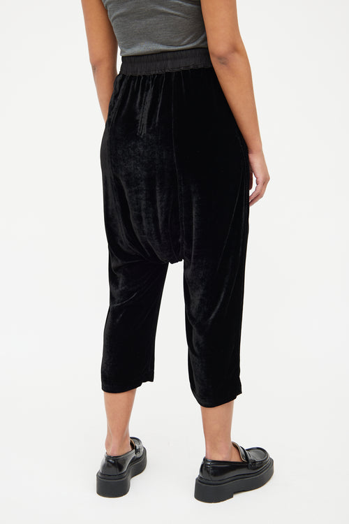 Rick Owens Black Velvet Joggers