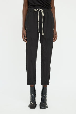 Rick Owens SS 2021 Black Zipper Jogger Pant