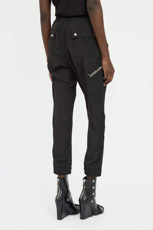 Rick Owens SS 2021 Black Zipper Jogger Pant