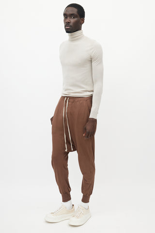 Rick Owens Brown Drop Seat Trouser