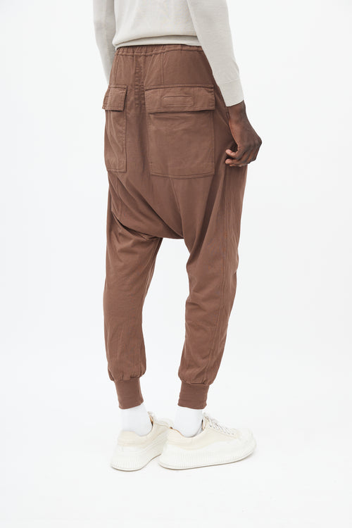 Rick Owens Brown Drop Seat Trouser