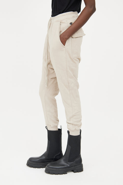 Rick Owens X Champion Beige Drop Pocket Sweatpant