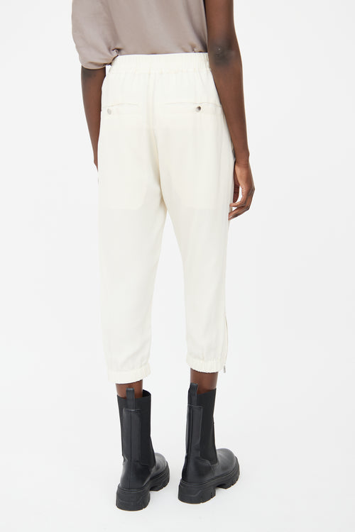 Rick Owens Cream Drawstring Pant