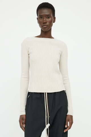 Rick Owens SS 2020 Cream Lana Wool Sweater