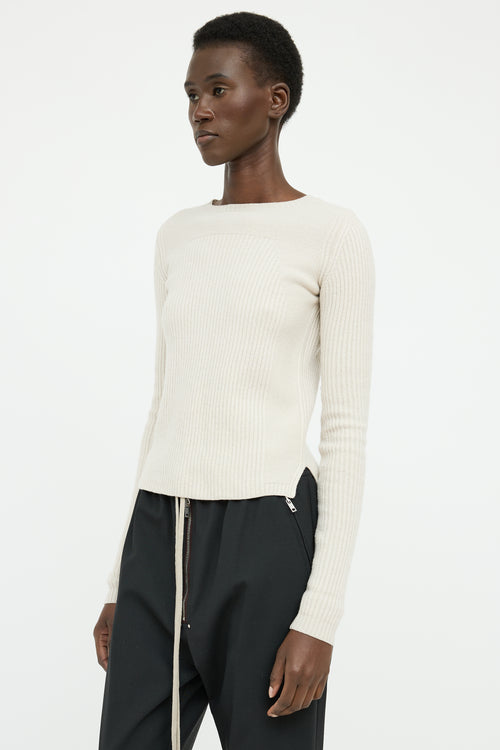 Rick Owens SS 2020 Cream Lana Wool Sweater