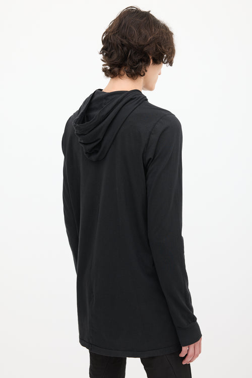 Rick Owens DRKSHDW Black Cotton Hoodie