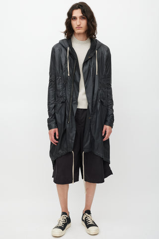 Rick Owens DRKSHDW Black Hooded Coat