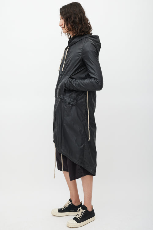 Rick Owens DRKSHDW Black Hooded Coat