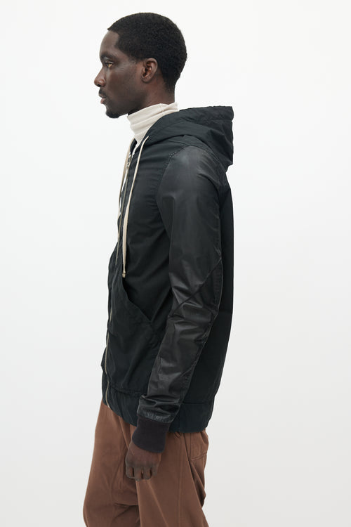 Rick Owens DRKSHDW Black Leather Sleeve Jacket