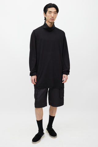 Rick Owens DRKSHDW Black Turtleneck Long Sleeve Top