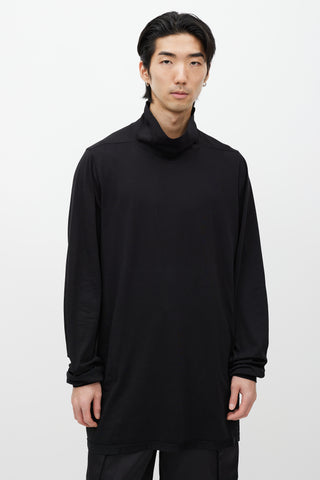 Rick Owens DRKSHDW Black Turtleneck Long Sleeve Top