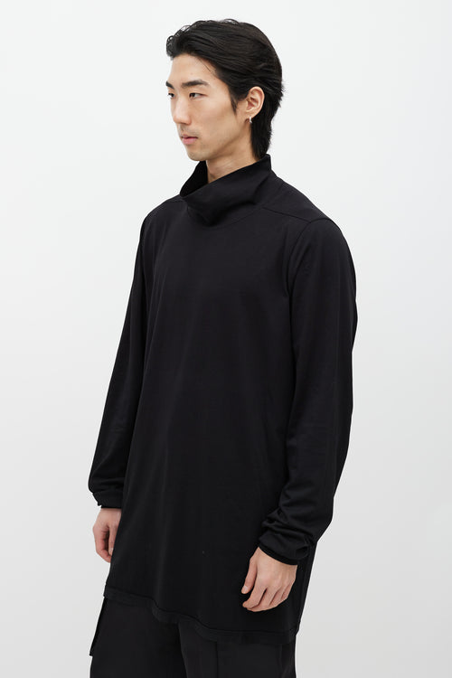 Rick Owens DRKSHDW Black Turtleneck Long Sleeve Top