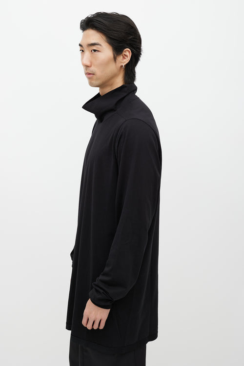 Rick Owens DRKSHDW Black Turtleneck Long Sleeve Top