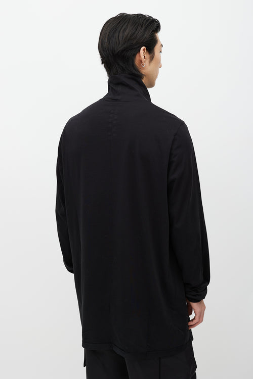 Rick Owens DRKSHDW Black Turtleneck Long Sleeve Top