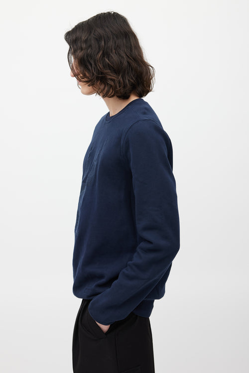 Rick Owens DRKSHDW Navy Embroidered Sweatshirt