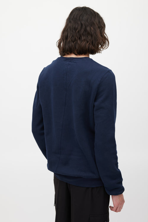 Rick Owens DRKSHDW Navy Embroidered Sweatshirt