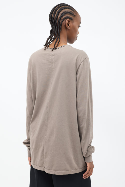 Rick Owens DRKSHDW Taupe Cotton Long Sleeve  Shirt