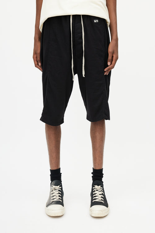 Rick Owens Drkshdw Black Drawstring Shorts