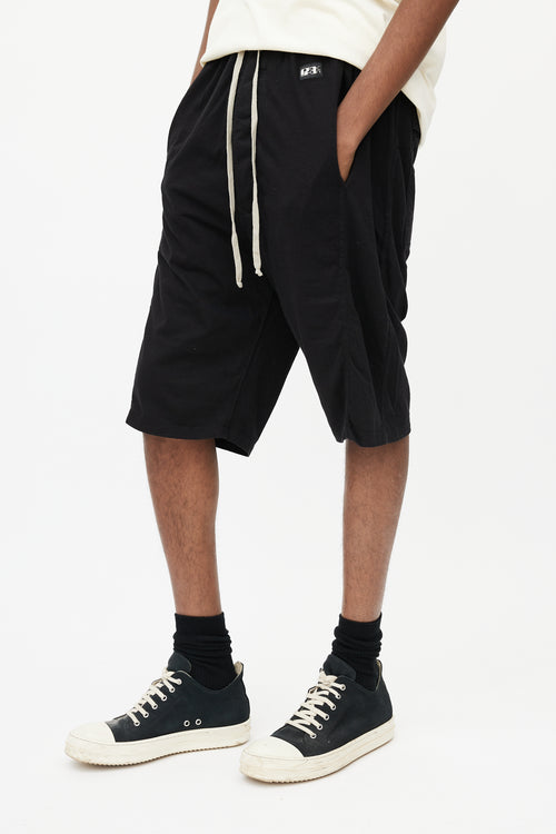 Rick Owens Drkshdw Black Drawstring Shorts