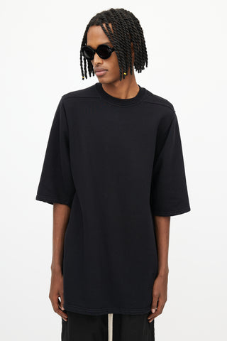 Rick Owens Drkshdw Black Oversized Fleece Sweater