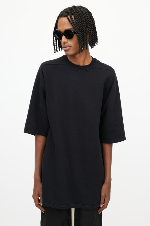 Rick Owens Drkshdw Black Oversized Fleece Sweater