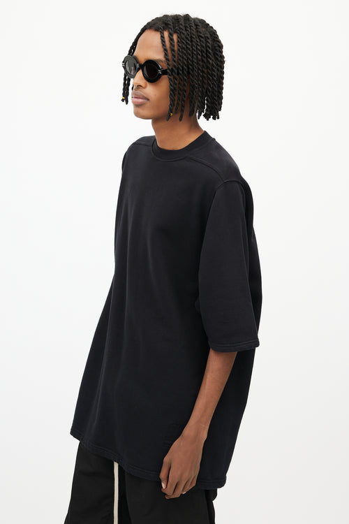 Rick Owens Drkshdw Black Oversized Fleece Sweater