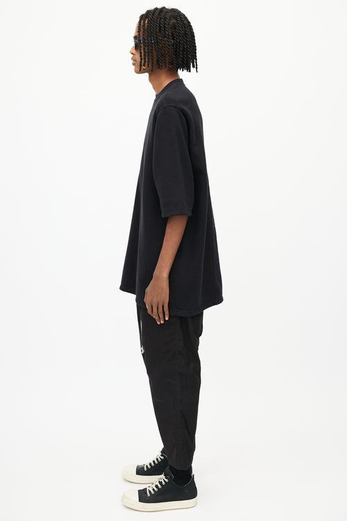 Rick Owens Drkshdw Black Oversized Fleece Sweater