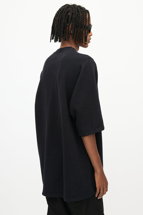 Rick Owens Drkshdw Black Oversized Fleece Sweater