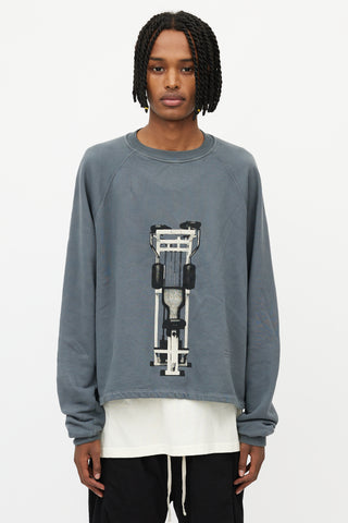 Rick Owens Drkshdw Grey Graphic Print Sweatshirt