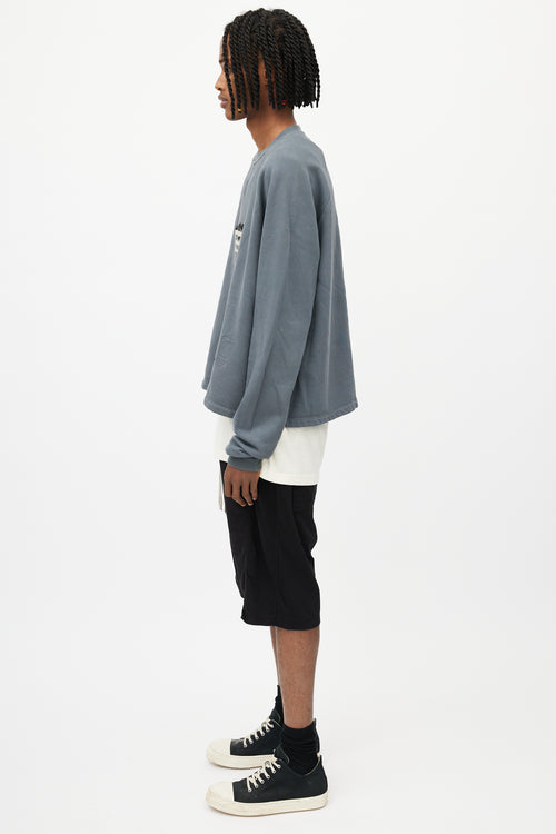 Rick Owens Drkshdw Grey Graphic Print Sweatshirt