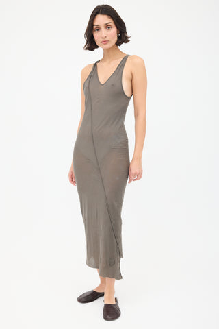 Rick Owens Drkshdw Grey Semi Sheer Tank Dress