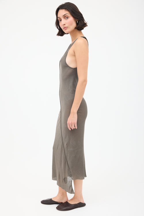 Rick Owens Drkshdw Grey Semi Sheer Tank Dress