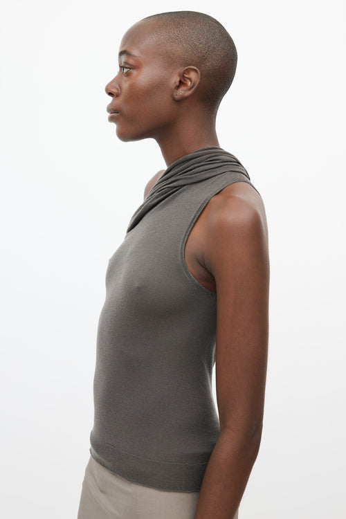 Rick Owens FW 18 Sisyphus Grey Knit One Shoulder Top