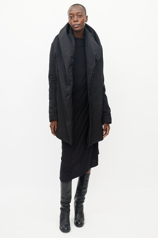 Rick Owens Black Wrap Down Puffer Jacket