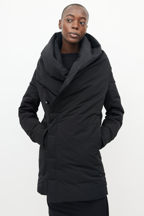 Rick Owens Black Wrap Down Puffer Jacket