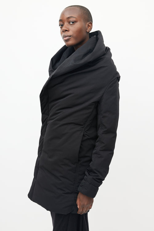 Rick Owens Black Wrap Down Puffer Jacket