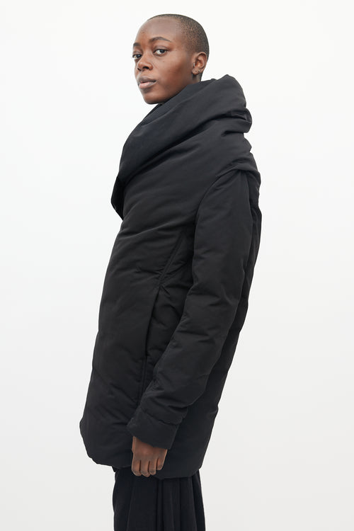 Rick Owens Black Wrap Down Puffer Jacket