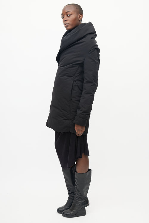 Rick Owens Black Wrap Down Puffer Jacket