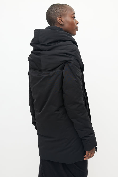 Rick Owens Black Wrap Down Puffer Jacket