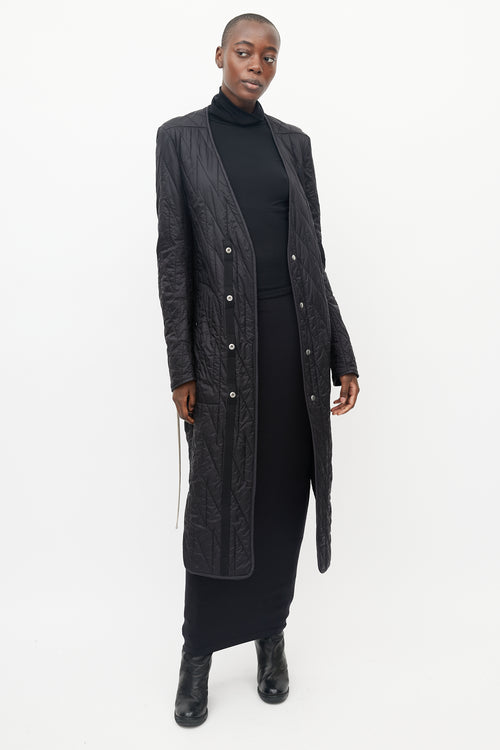 Rick Owens FW 2019 Black Quilted Puffer Coat