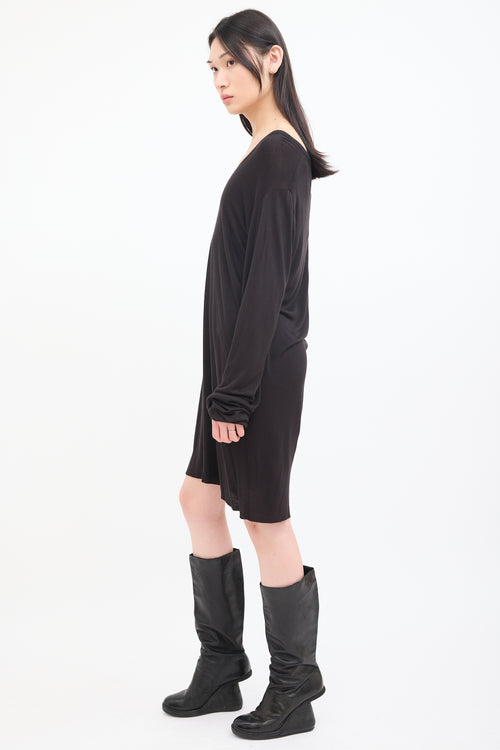 Rick Owens FW 2009 Black Silk Jersey Midi Dress