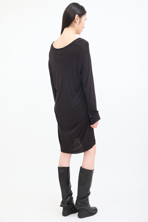 Rick Owens FW 2009 Black Silk Jersey Midi Dress